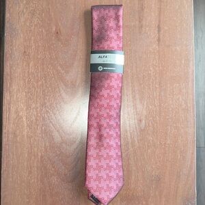 Alfatech by Alfani Men's Crest Geometric-Print Slim Tie - Red